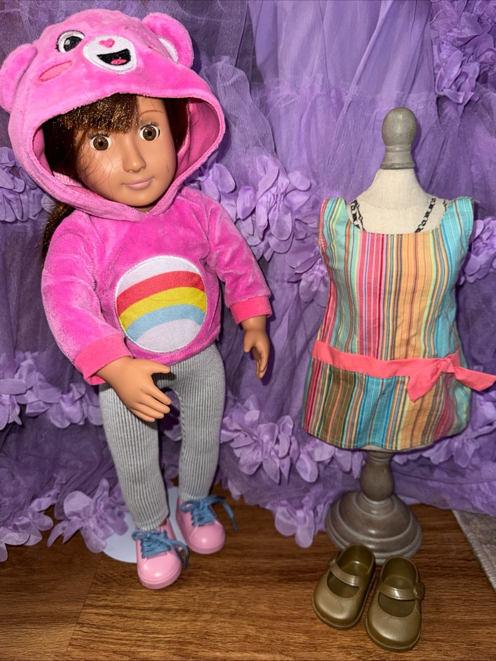 18” doll our generation Carebear outfit & dress all clothes & shoes included